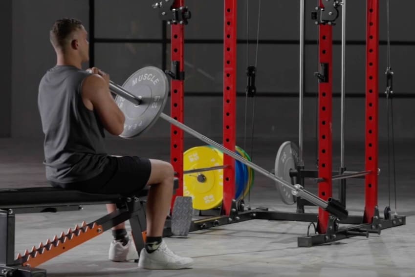 Detachable landmine on power rack