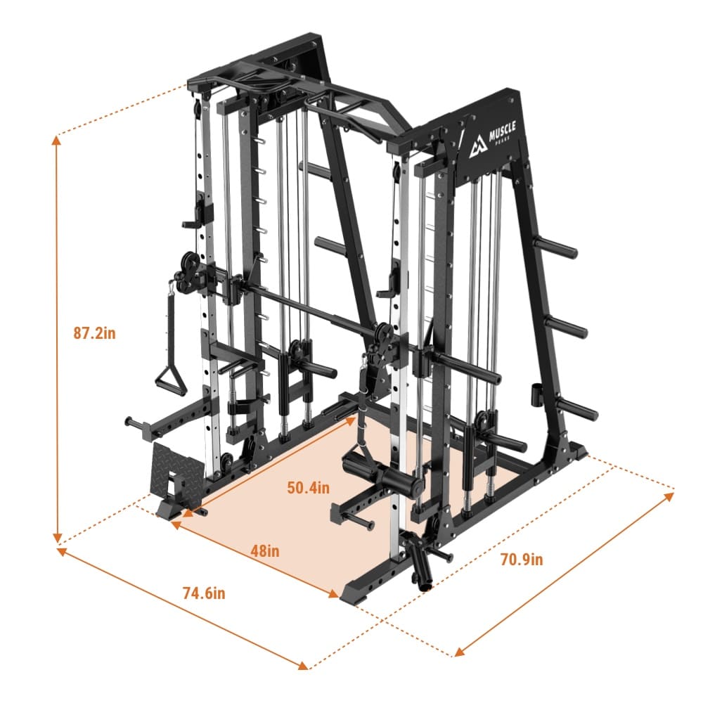 An all in one black smith machine which size is 87.2in*74.6in*70.9in