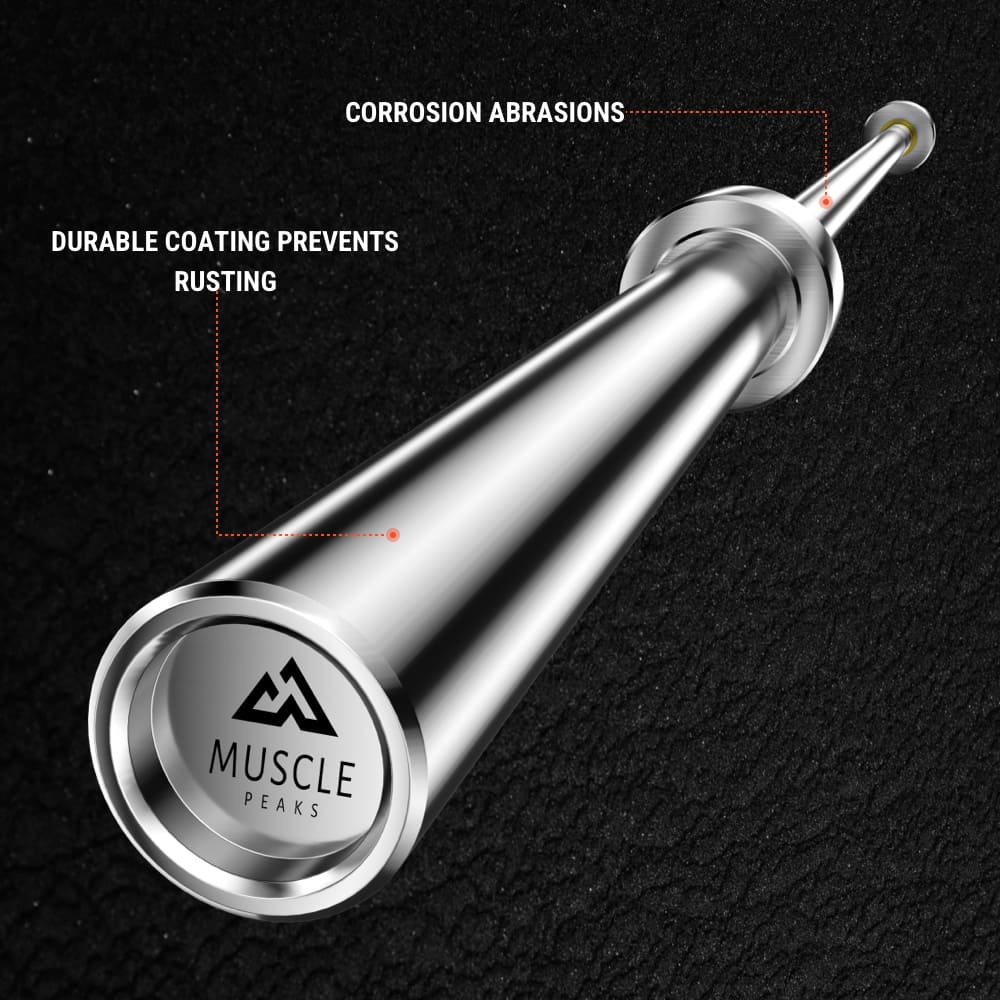 MUSCLE PEAKS FITNESS 7FT BARBELL 20KG HOME GYM - 1500LBS WEIGHT CAPACITY