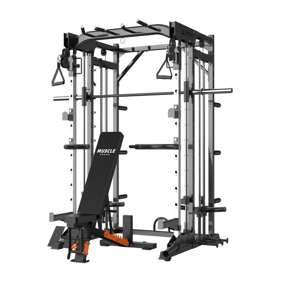 A black smith machine with bench all in one home gym can help you to do more than 90 exercise. muscle peaks