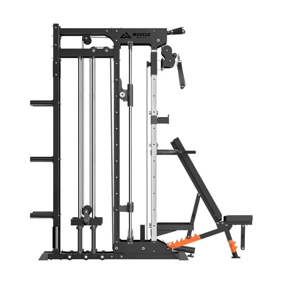 A black smith machine with bench all in one home gym can help you to do more than 90 exercise. muscle peaks