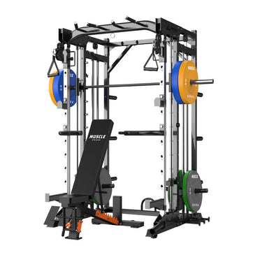 A black smith machine with bench all in one home gym can help you to do more than 90 exercise. muscle peaks